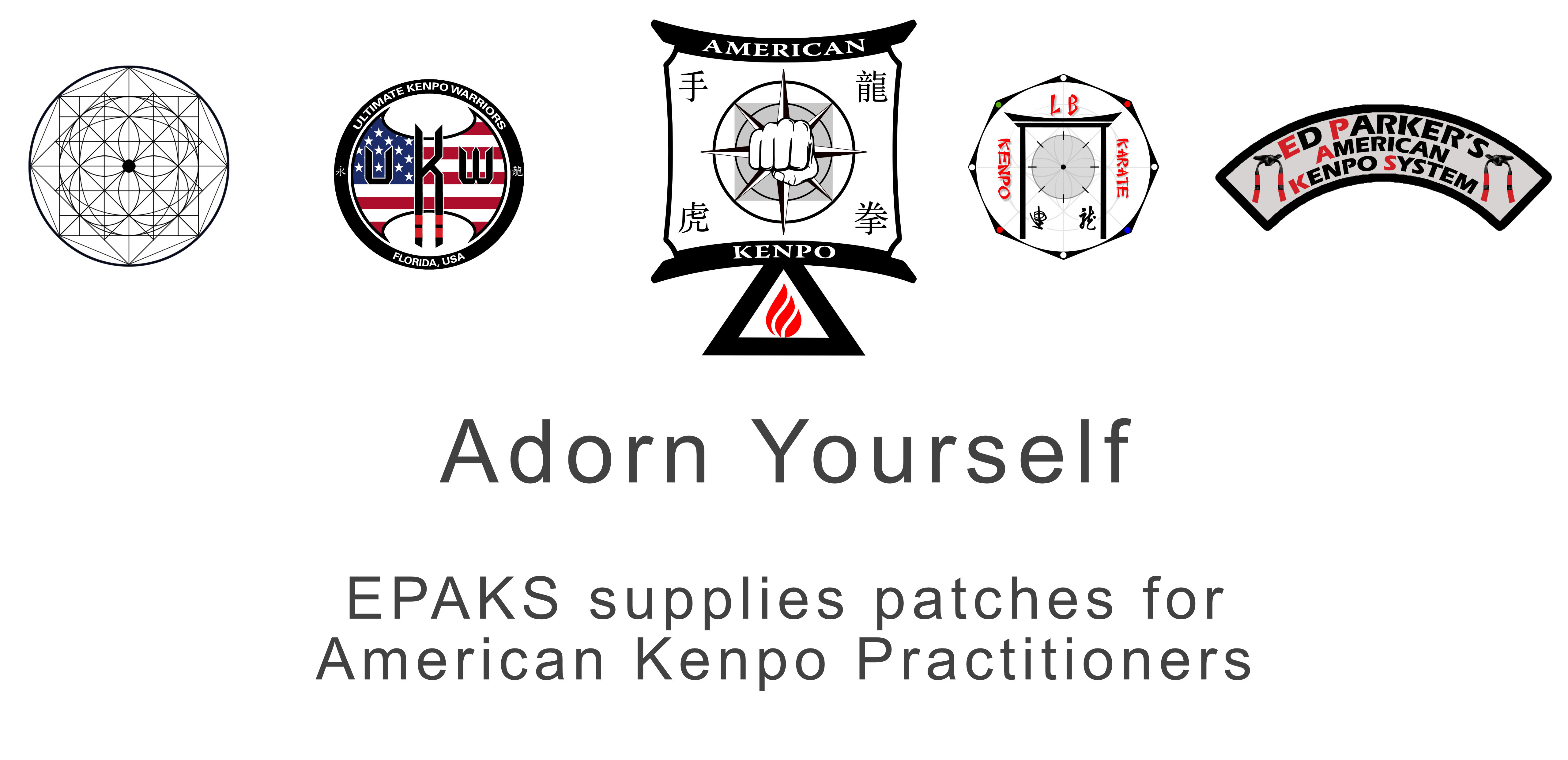 LARGE SIZE ED PARKER AMERICAN KENPO KARATE CREST PATCH 6" X 5" NEW 